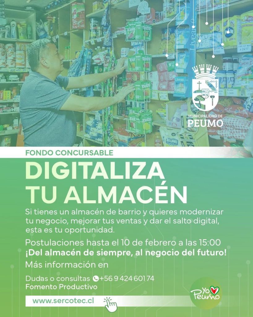 Sercotec impulsa la digitalización de almacenes de barrio con nuevo fondo concursable